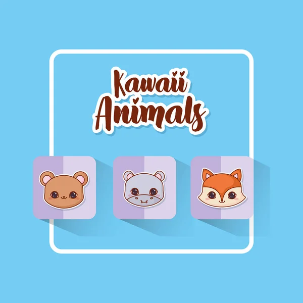 Diseño de animales Kawaii — Vector de stock