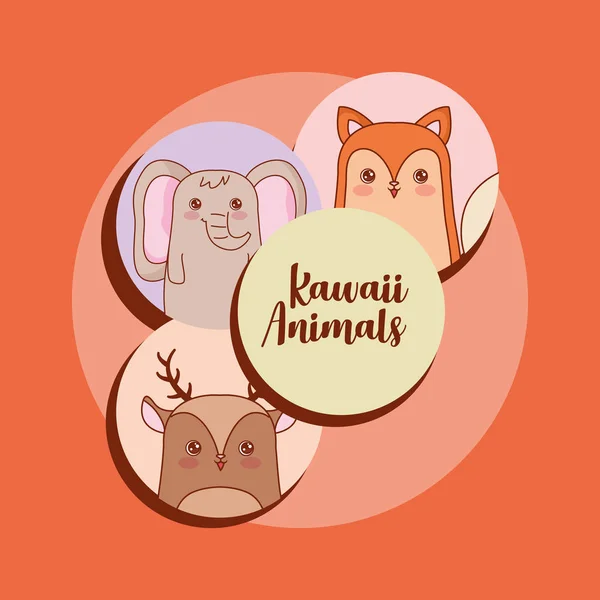 Kawaii dieren ontwerp — Stockvector