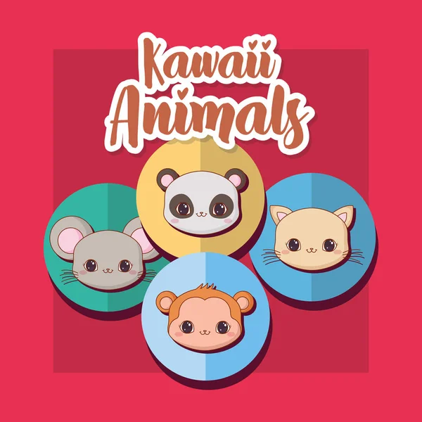 Diseño de animales Kawaii — Vector de stock