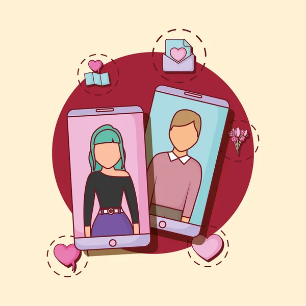 Online dating ontwerp — Stockvector