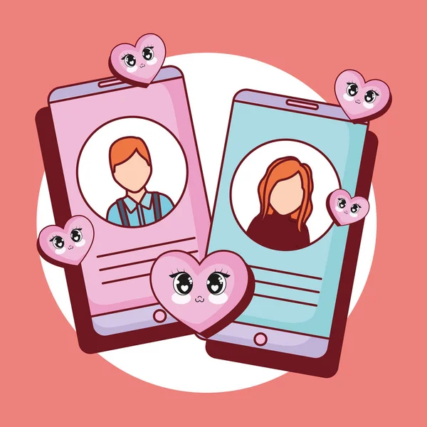 Online dating design — Stock Vector