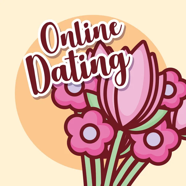 Online dating tasarım — Stok Vektör