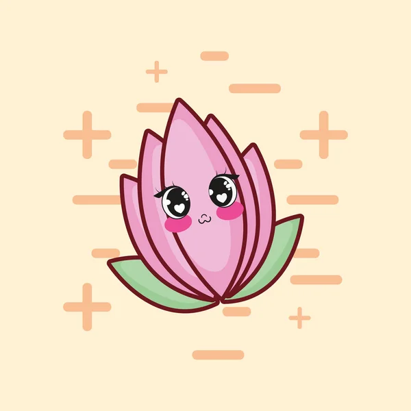 Kawaii-Blume-Symbol — Stockvektor