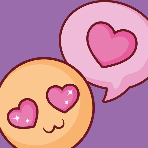 En el amor diseño emoji — Vector de stock