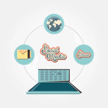 Sosyal medya pazarlama ile dizüstü bilgisayar