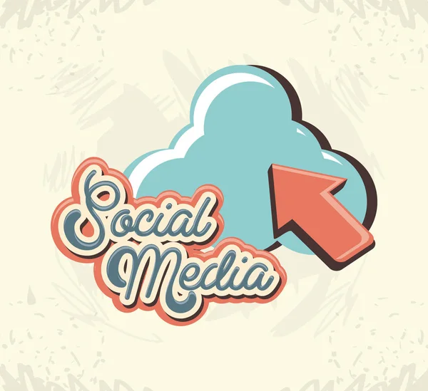 Κοινωνικό μάρκετινγκ μέσων μαζικής ενημέρωσης με το cloud — Διανυσματικό Αρχείο