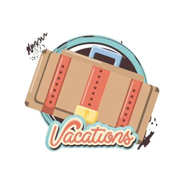 Travel vacation suitcase icon — Stock Vector