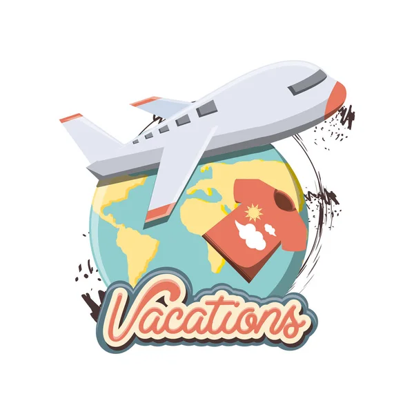 Travel vacations set icons — Stock Vector