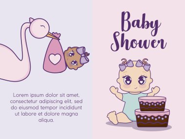 Bebek duş tasarım vektör halat simgesi kız bebek