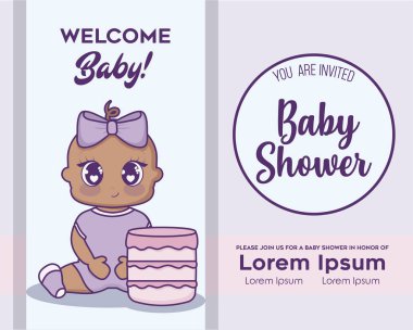 Bebek duş tasarım vektör halat simgesi kız bebek