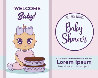 Bebek duş tasarım vektör halat simgesi kız bebek