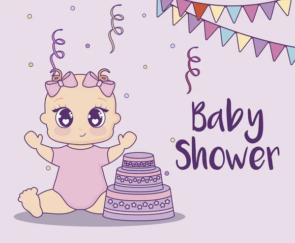 Baby dusch design vektor ilustration ikonen baby flickor — Stock vektor