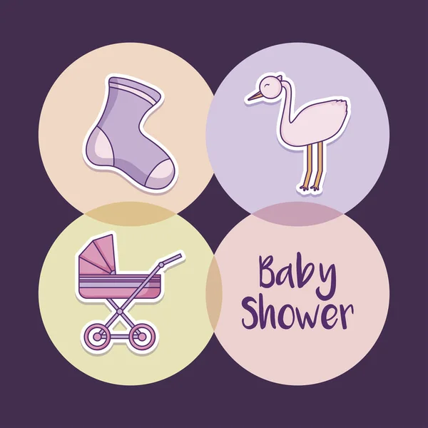 Baby Dusche Design Vektor Illustration Symbol Baby Mädchen — Stockvektor