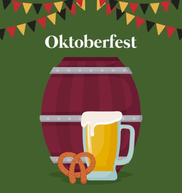 Oktoberfest festival tasarımı simgesi vectot halat ile