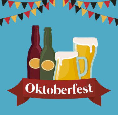 Oktoberfest festival tasarımı simgesi vectot halat ile