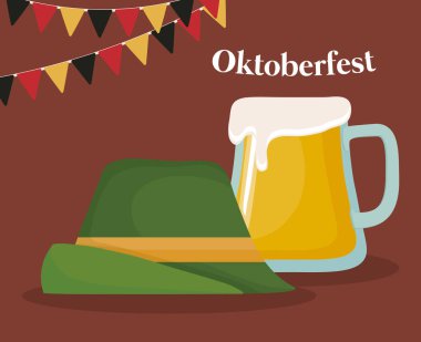 Oktoberfest festival tasarımı simgesi vectot halat ile