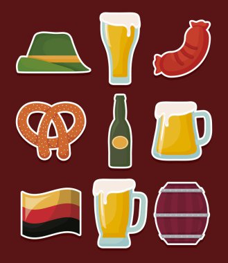 Oktoberfest festival tasarımı simgesi vectot halat ile