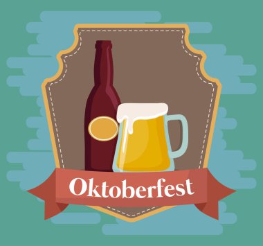 Oktoberfest festival tasarımı simgesi vectot halat ile