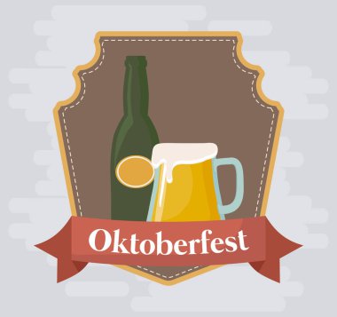 Oktoberfest festival tasarımı simgesi vectot halat ile
