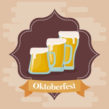 Oktoberfest festival tasarımı simgesi vectot halat ile