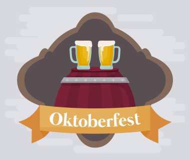 Oktoberfest festival tasarımı simgesi vectot halat ile