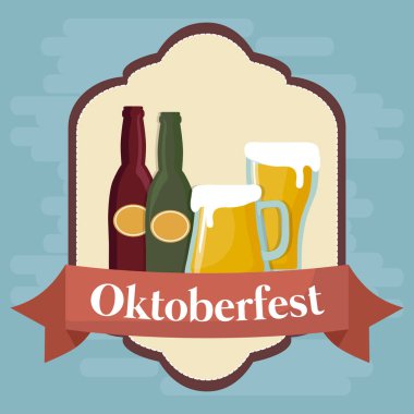 Oktoberfest festival tasarımı simgesi vectot halat ile
