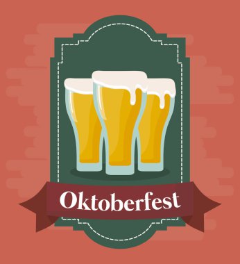 Oktoberfest festival tasarımı simgesi vectot halat ile