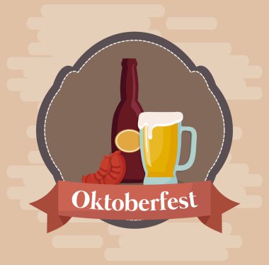 Oktoberfest festival tasarımı simgesi vectot halat ile