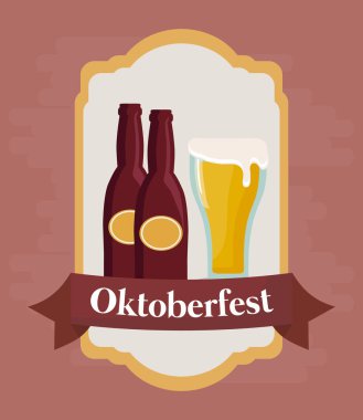 Oktoberfest festival tasarımı simgesi vectot halat ile