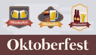 Oktoberfest festival tasarımı simgesi vectot halat ile