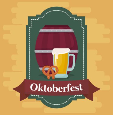 Oktoberfest festival tasarımı simgesi vectot halat ile
