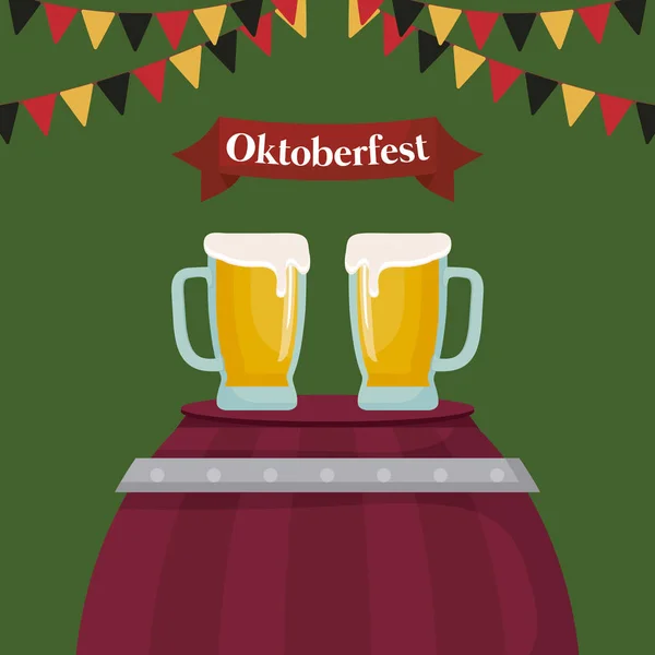 Oktoberfest festival de diseño con ilustración icono vectot — Vector de stock