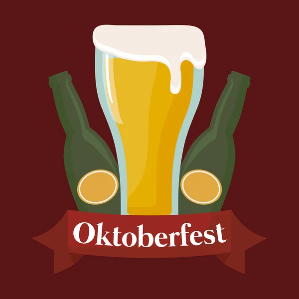 Oktoberfest festival design med ikonen vectot ilustration — Stock vektor