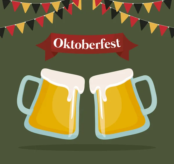 Oktoberfest festival design med ikonen vectot ilustration — Stock vektor