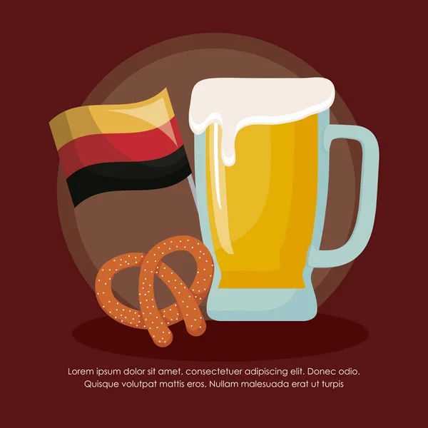 Oktoberfest festival design with icon vectot ilustration — Stock Vector