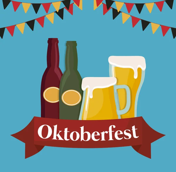 Oktoberfest festival design med ikonen vectot ilustration — Stock vektor