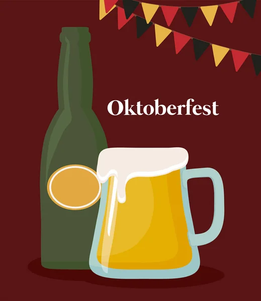 Oktoberfest festival tasarımı simgesi vectot halat ile — Stok Vektör