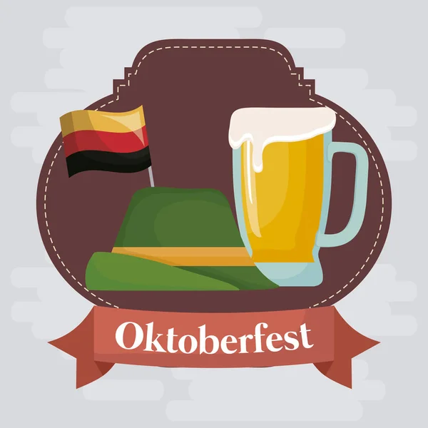 Oktoberfest festival design met pictogram vectot ilustration — Stockvector