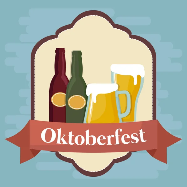 Oktoberfest-Design mit Ikone vectot ilustration — Stockvektor