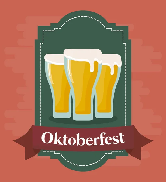 Oktoberfest festival tasarımı simgesi vectot halat ile — Stok Vektör