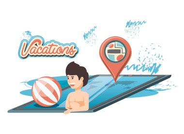 erkekte havuzu sahne simgesi vectorilustration