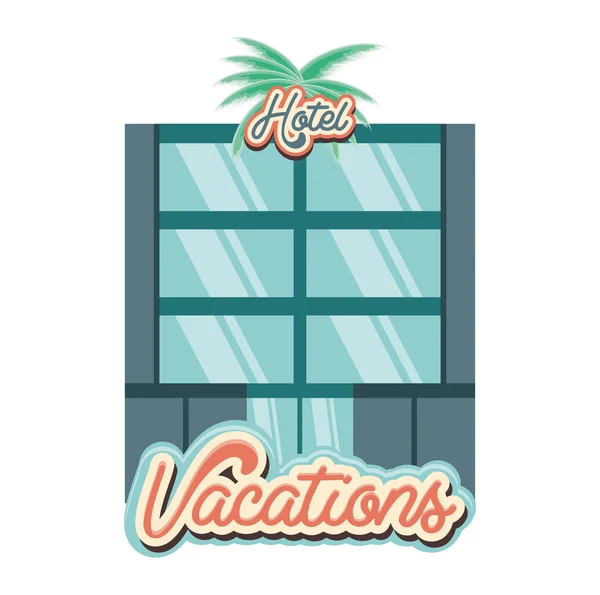 Hotel building vacations days icon vectorilustration front — Stock Vector