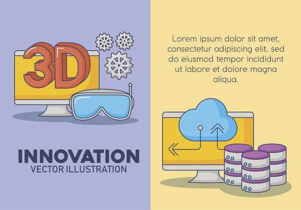 Technologie et innovation design icône vecteur ilustration — Image vectorielle