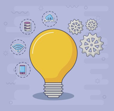 Teknoloji ve yenilik tasarım simge vektör halat