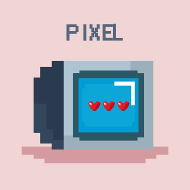 Simge vektör halat tasarım pixelated ve video oyunu