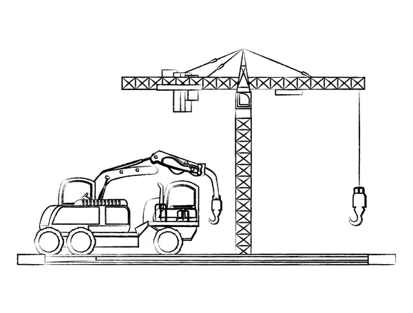 Konstruktion von Bauwagen — Stockvektor