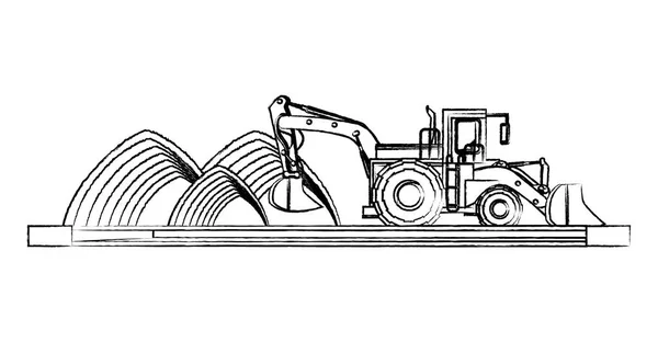 Konstruktion von Bauwagen — Stockvektor