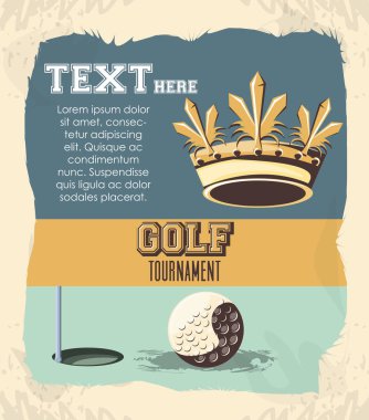 Golf topu ile altın taç