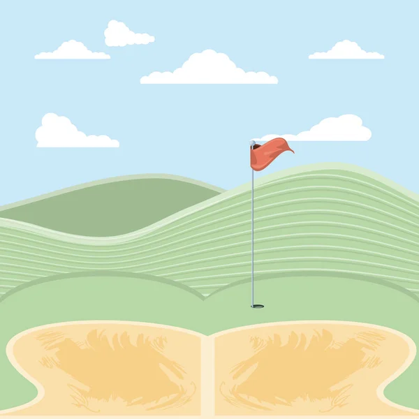 Golf átok a homok csapda — Stock Vector