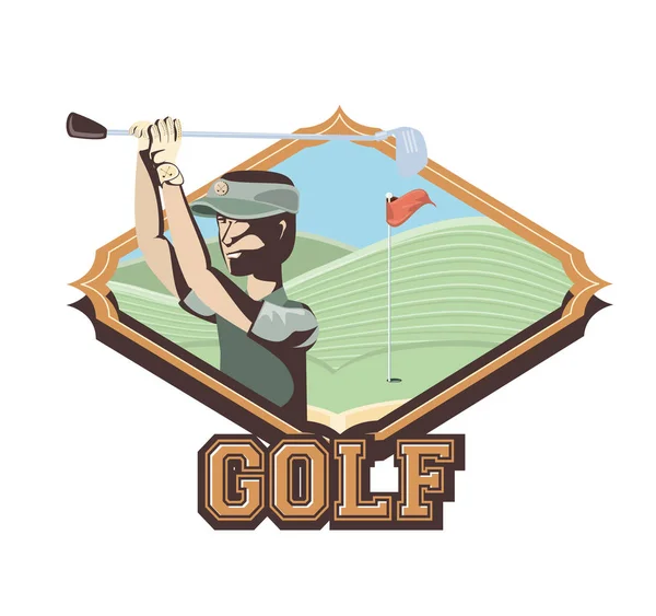 Golf player in the course — Stock Vector